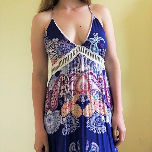 Paisley Floral Printed Boho-Chic Sundress - Picture 4 of 6